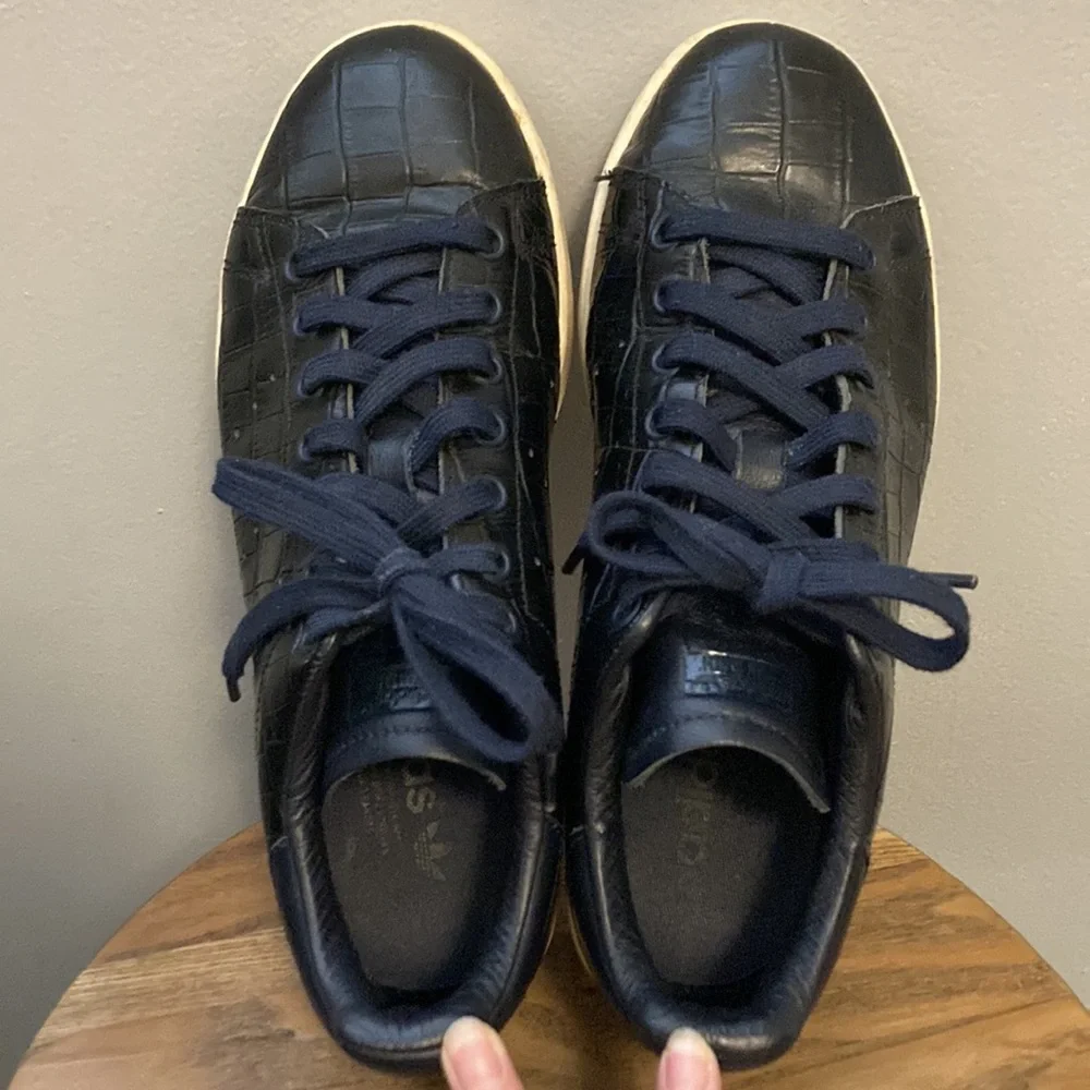 Rare Find! Adidas Stan Smith x Kicks Lab Croc-Skin Ink Blue Size 7